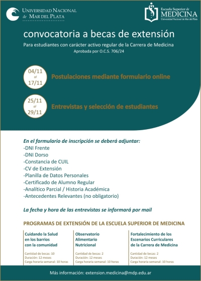 Convocatoria a becas de extensión