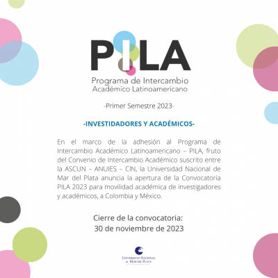 APERTURA de la CONVOCATORIA PILA INVESTIGADORES Y ACADÉMICOS 1-2023, en formato presencial.