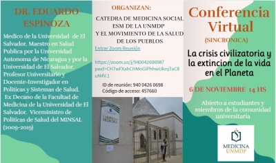 Conferencia Virtual: La crisis civilizatoria y la extinción de la vida en el Planeta
